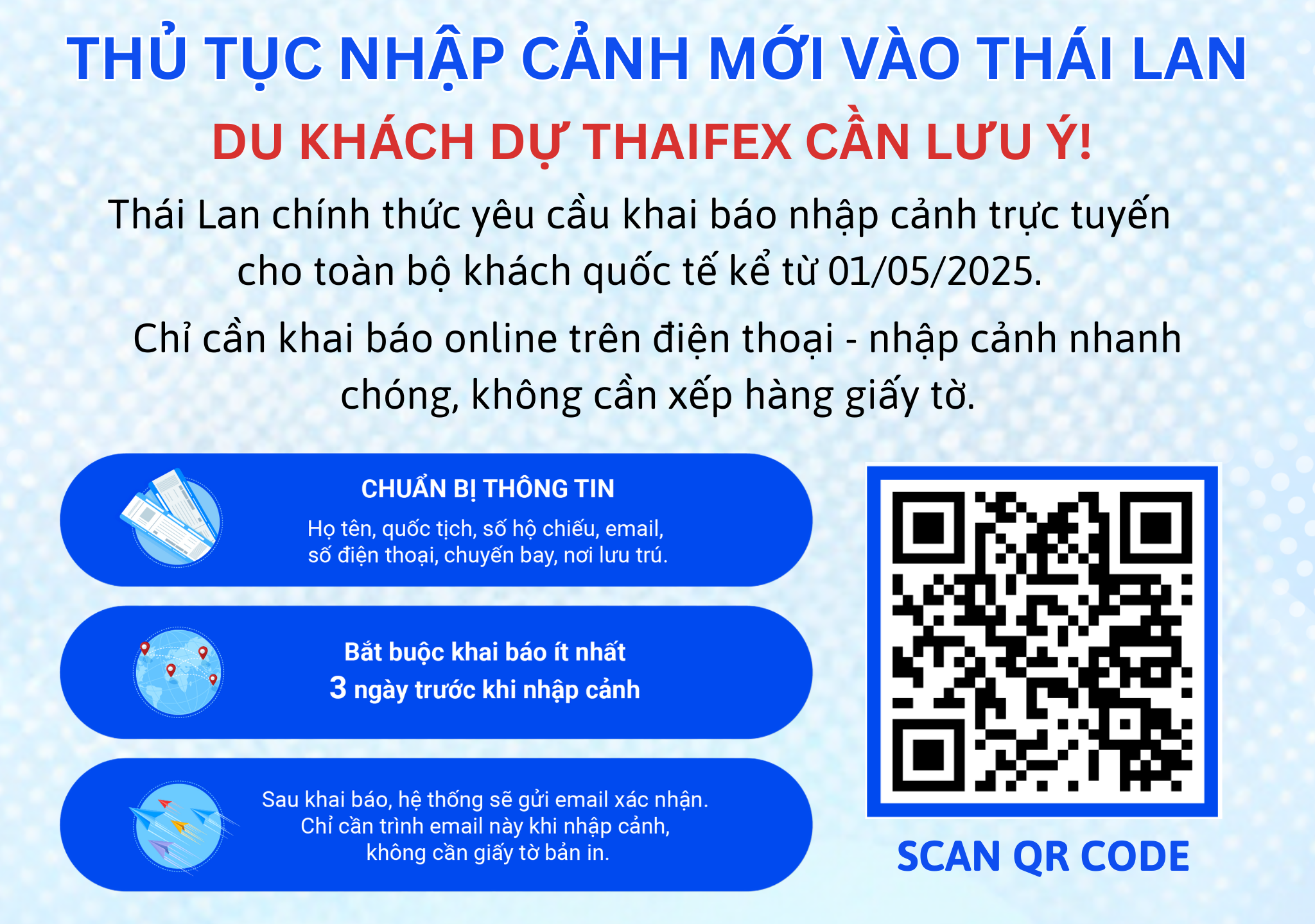 Vinut Trust_Update 2025: Thủ tục nhập cảnh mới vào Thái Lan Du khách dự THAIFEX cần lưu ý!